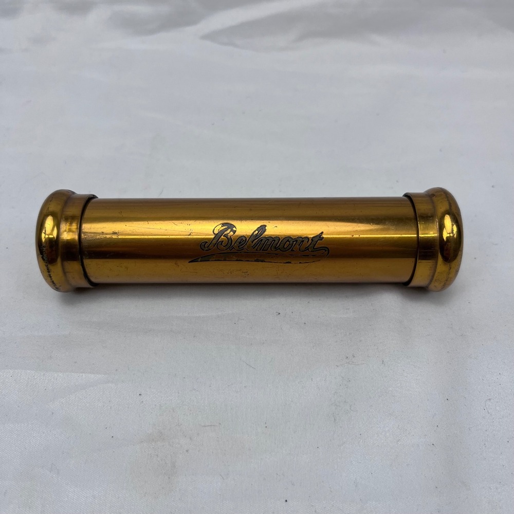Belmont Vintage Industrial Steampunk Gold Brass Storage Tube Cylinder Case